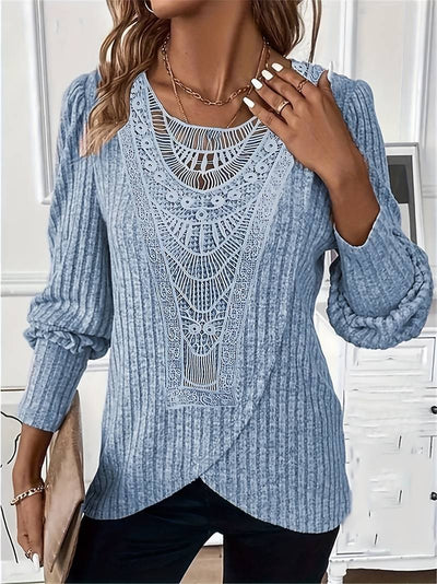 Sophia Ribbed Lace Top