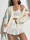 Floral Knit Button-Up Cardigan