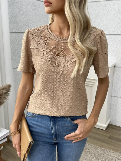 Lace Detail Embroidered Top