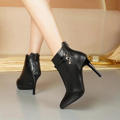 Ava Embossed Ankle Boots