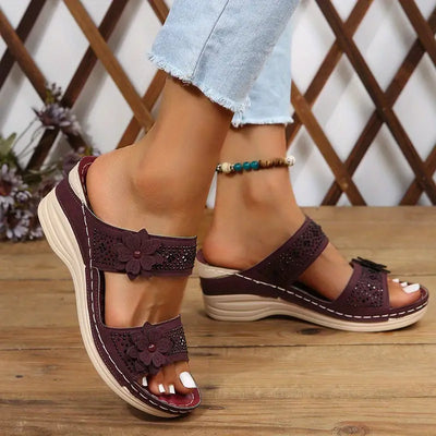 Blossom Embellished Wedge Sandals