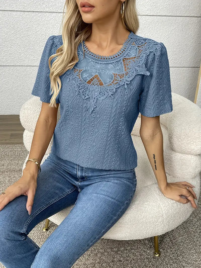 Lace Detail Embroidered Top