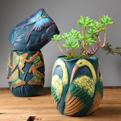 Ceramic Wildlife Flower Pots